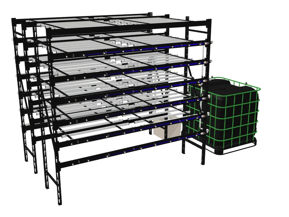 Commercial Production Rack with its reservoir unit, no grow channels