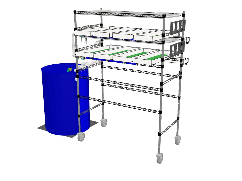StarterKit with 8 grow channels and 8 grow mats